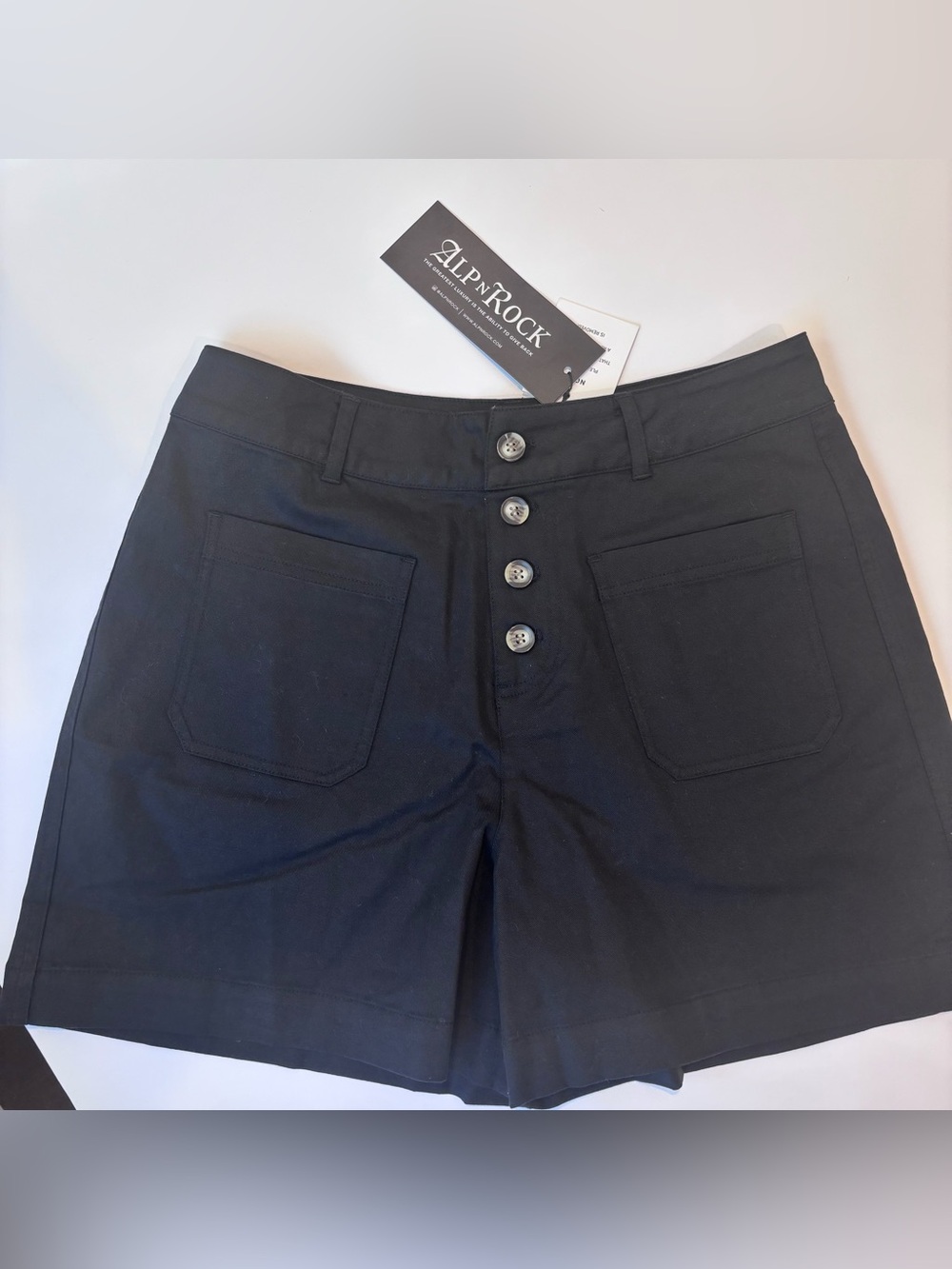 Alp N Rock Women's Black Button-Front Bermuda Shorts